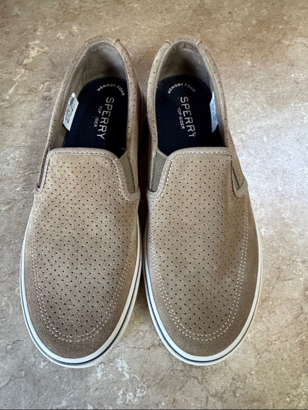 Sperry Men's Perforated Slip-On Loafers in Light Brown